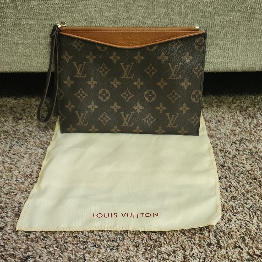 Louis Vuitton Brown and Tan Monogram Pouch